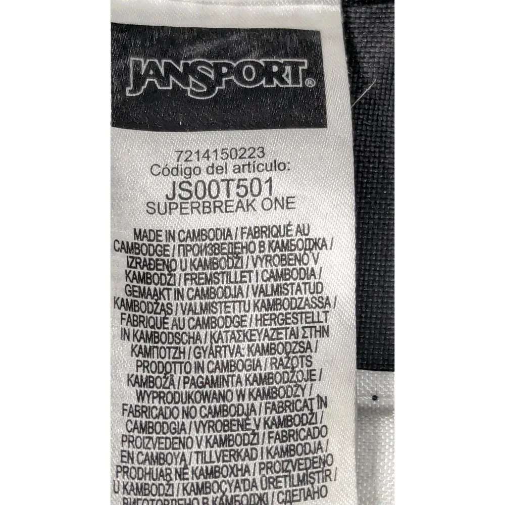 Jansport‎ Backpack Superbreak One Black Durable Lightweight School Daypack